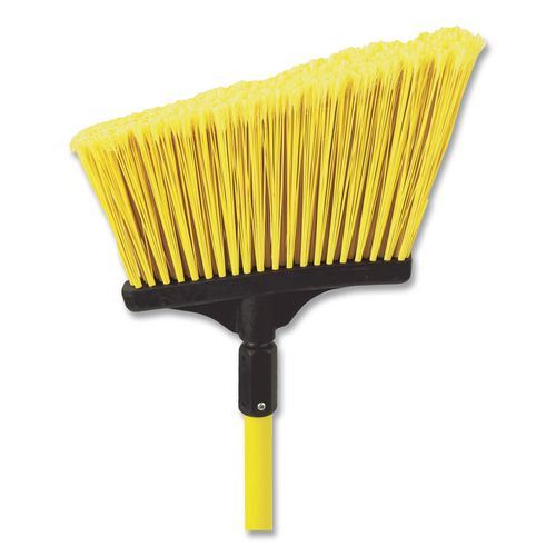 Image of Nexstep Commercial Products 91355 MaxiSweep Angle Broom With Fiberglass Handle, 57" Length, Yellow/Black