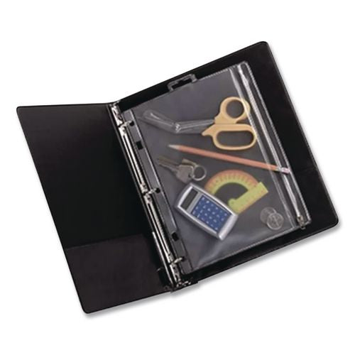 Image of Oxford Zipper Binder Pocket, 2- to 5-Hole Punched, 8" x 10.5", Clear