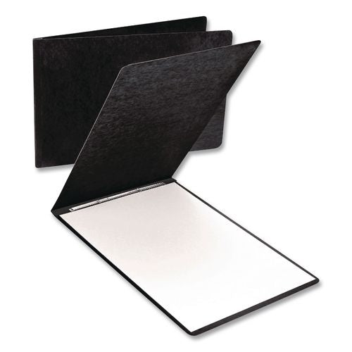 Image of Oxford Pressboard Report Cover With Reinforced Top Hinge, Two-Prong Metal Fastener, 2" Capacity, 8.5 X 14, Black/black