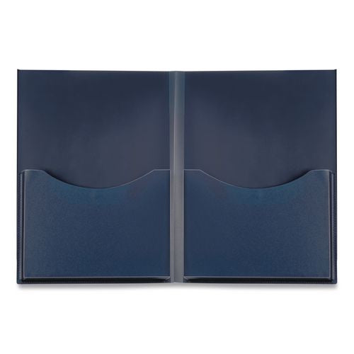 Image of Oxford 57455EE Double Stuff Heavy-Duty Opaque Polypropylene Twin-Pocket Folder, Accommodates (200) 11 x 8.5 Sheets, Navy