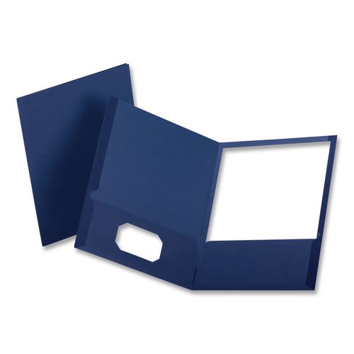 Image of Oxford 57502EE Twin-Pocket Folder, Accommodates (100) 11 x 8.5 Sheets, Blue, 25/Box