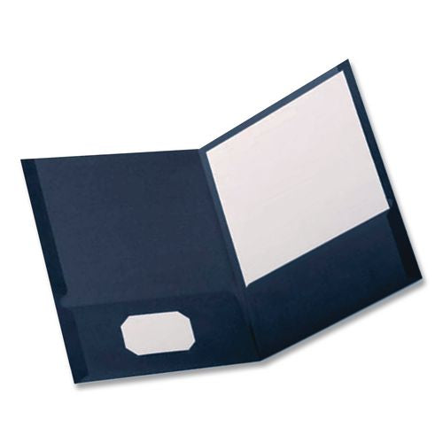 Image of Oxford 57502EE Twin-Pocket Folder, Accommodates (100) 11 x 8.5 Sheets, Blue, 25/Box