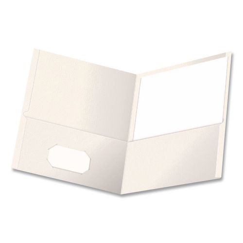 Image of Oxford 57504EE Twin-Pocket Folder, Accommodates (100) 11 x 8.5 Sheets, White, 25/Box
