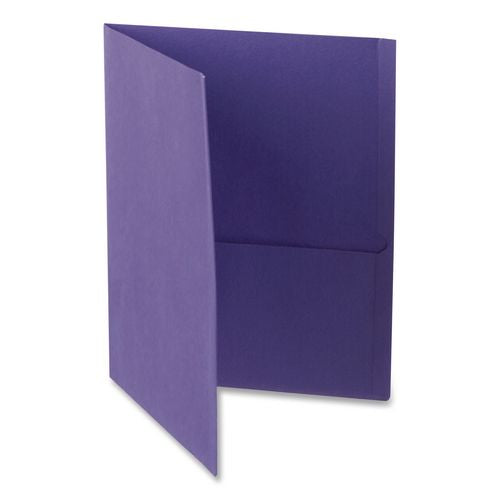 Image of Oxford Twin-Pocket Folder, Embossed Leather Grain Paper, 0.5" Capacity, 11 X 8.5, Purple, 25/box