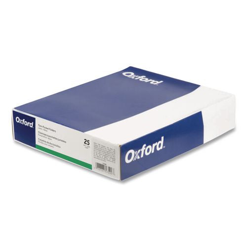 Image of Oxford 57555 Twin-Pocket Folder, Accommodates (100) 11 x 8.5 Sheets, Teal, 25/Box