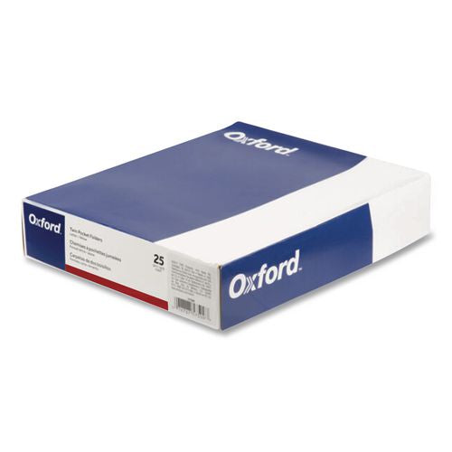 Image of Oxford 57557 Twin-Pocket Folder, Accommodates (100) 11 x 8.5 Sheets, Burgundy, 25/Box
