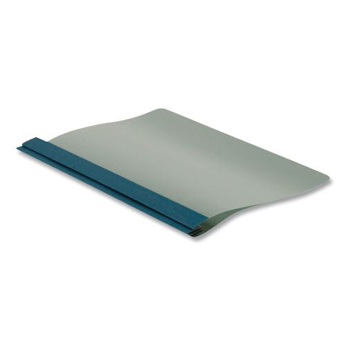 Image of Oxford 57872EE Earthwise By Oxford 100% Recycled Clear Front Report Covers, 3-Prong Fastener, 0.5" Capacity, 8.5 X 11, Clear/blue, 25/box