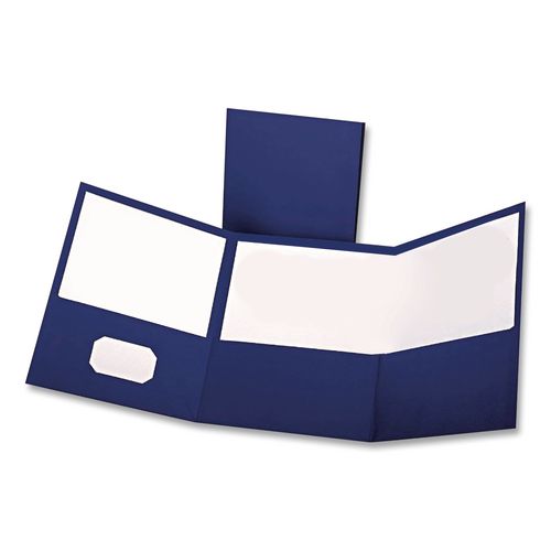 Image of Oxford 59802 Tri-Fold Pocket Folder, Accommodates (150) 11 x 8.5 Sheets, Blue, 20/Box