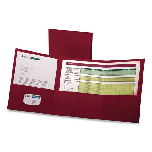 Image of Oxford 59811 Tri-Fold Pocket Folder, Accommodates (150) 11 x 8.5 Sheets, Red, 20/Box