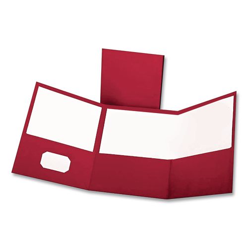 Image of Oxford 59811 Tri-Fold Pocket Folder, Accommodates (150) 11 x 8.5 Sheets, Red, 20/Box