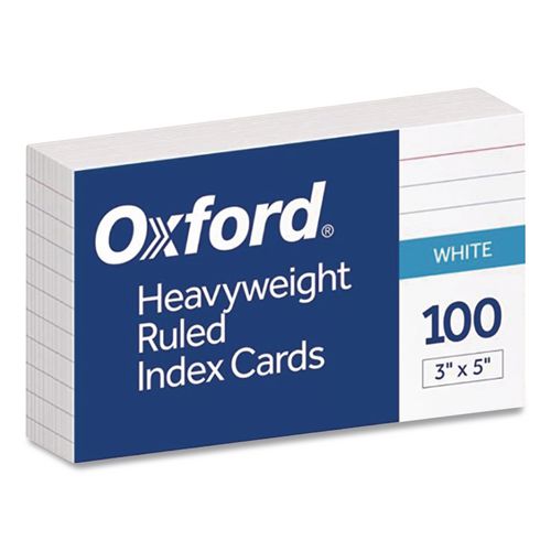 Image of Oxford 63500 Heavyweight Ruled Index Cards, 3 X 5, White, 100/pack