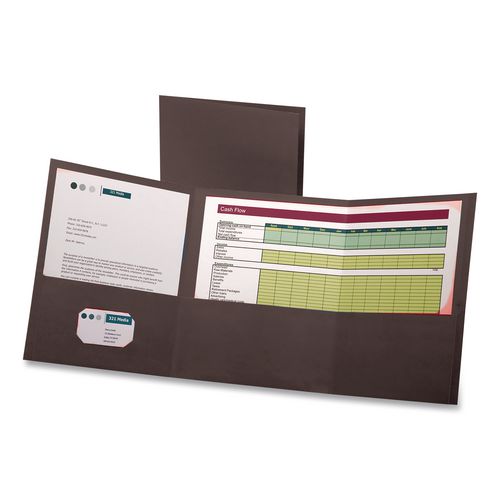 Image of Oxford 59806 Tri-Fold Pocket Folder, Accommodates (150) 11 x 8.5 Sheets, Black, 20/Box