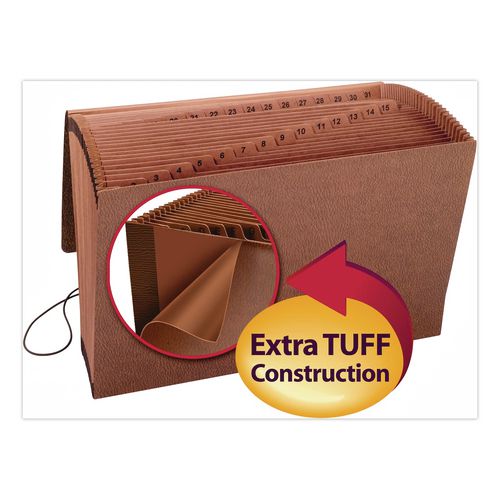 Image of Pendaflex® K-19D-OX Kraft Indexed Expanding File, 31 Sections, Elastic Cord Closure, 1/15-Cut Tabs, Legal Size, Brown