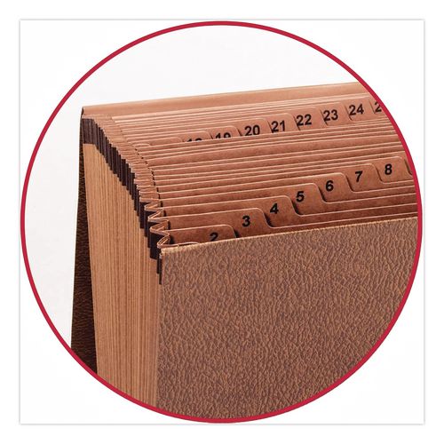 Image of Pendaflex® K-19D-OX Kraft Indexed Expanding File, 31 Sections, Elastic Cord Closure, 1/15-Cut Tabs, Legal Size, Brown