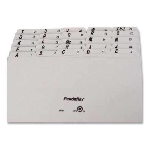 Image of Pendaflex® PN925 Top Tab A-Z File Guides, 1/5-Cut Top Tab, A To Z, 8.5 X 11, Gray, 25/set