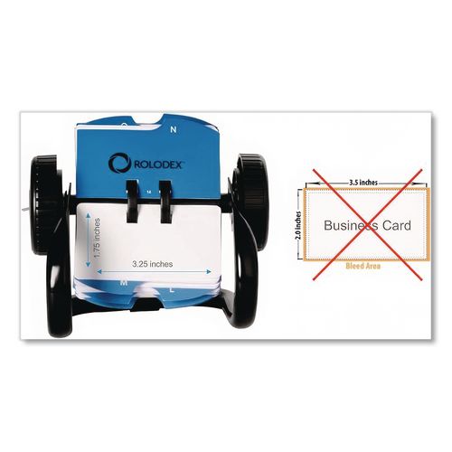 Image of Rolodex 66700 Open Rotary Card File, Holds 250 1.75 X 3.25 Cards, Black