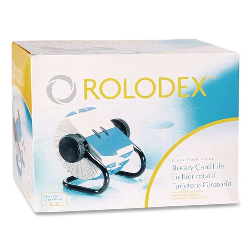 Image of Rolodex Open Rotary Card File, Holds 500 2.25 X 4 Cards, Black