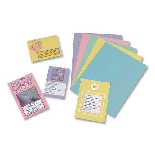 Image of Pacon® P101315 Array Card Stock, 65 lb Cover Weight, 8.5 x 11, Assorted Pastel Colors, 100/Pack