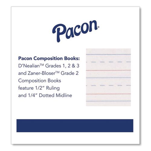 Image of Pacon® P2426 Primary Picture Story Book, D'Nealian 1-3, Zaner-Bloser 2, Manuscript Rule (1/2"), Yellow/Black Cover,(100) 9.75 x 7.5 Sheets