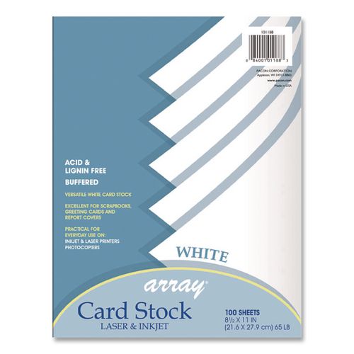 Image of Pacon® P101188 Array Card Stock, 65 lb Cover Weight, 8.5 x 11, White, 100/Pack