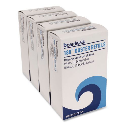 Image of Boardwalk® 96493-BWK 180 Duster Refills, Soft Fluffy Fibers, White, 10 Dusters/Box, 4 Boxes/Carton