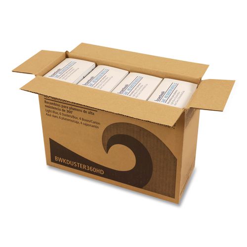 Image of Boardwalk® 96494-BWK 360 HD Duster Refills, Soft Fluffy Fibers, Light Blue, 6 Dusters/Box, 4 Boxes/Carton