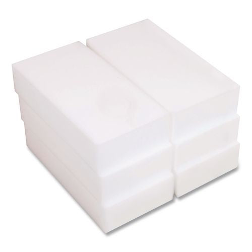 Image of Boardwalk® 96157-M-BWK Eraser Pads, 2.5 x 4.5, 1" Thick, White, 6 Pads/Pack, 6 Packs/Carton