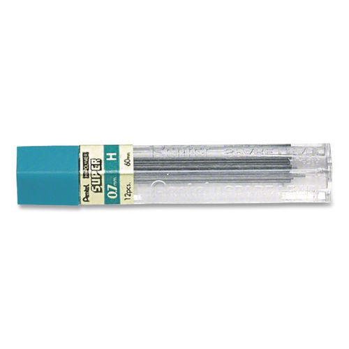 Image of Pentel® 50-H Super Hi-Polymer Lead Refills, 0.7 Mm, H, Black, 12/tube
