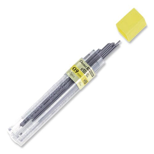 Image of Pentel® 50-9-HB Super Hi-Polymer Lead Refills, 0.9 Mm, Hb, Black, 15/tube