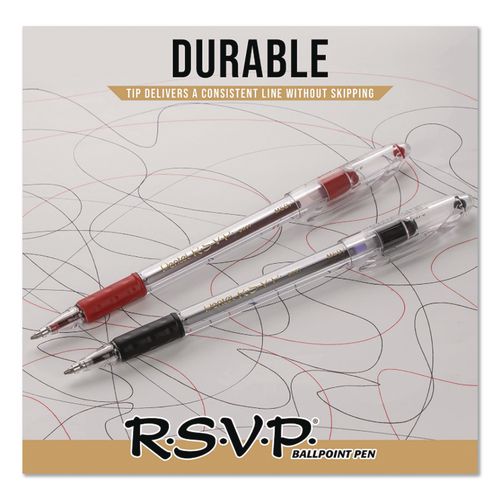Image of Pentel® BK91-B R.s.v.p. Ballpoint Pen, Stick, Medium 1 Mm, Red Ink, Clear/red Barrel, Dozen