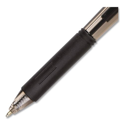 Image of Pentel® BK440-A WOW! Ballpoint Pen, Retractable, Medium 1 mm, Black Ink, Smoke/Black Barrel, Dozen