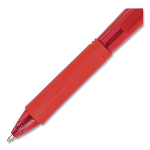 Image of Pentel® BK440-B WOW! Ballpoint Pen, Retractable, Medium 1 mm, Red Ink, Translucent Red/Red Barrel, Dozen