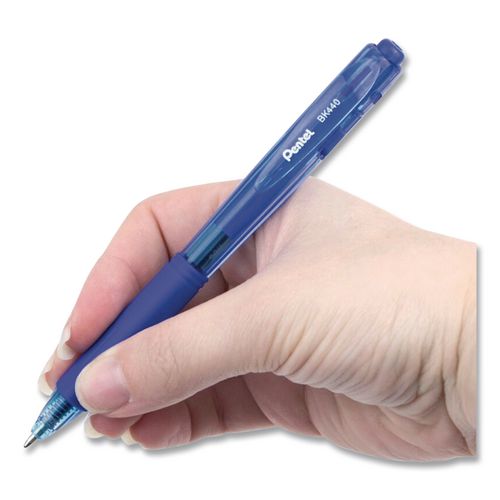Image of Pentel® BK440-C WOW! Ballpoint Pen, Retractable, Medium 1 mm, Blue Ink, Translucent Blue/Blue Barrel, Dozen