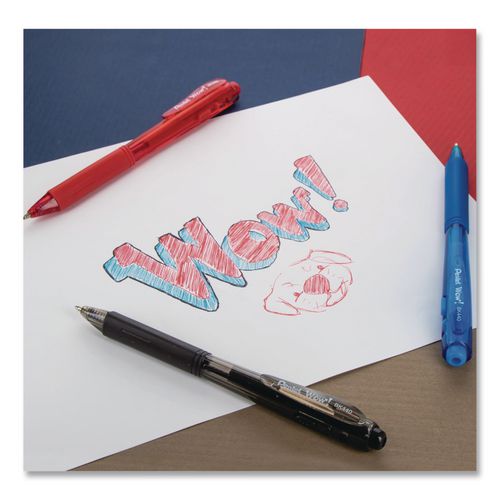 Image of Pentel® BK440-C WOW! Ballpoint Pen, Retractable, Medium 1 mm, Blue Ink, Translucent Blue/Blue Barrel, Dozen