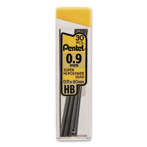Image of Pentel® C29BPHB3 Super Hi-Polymer Lead Refills, 0.9 Mm, Hb, Black, 30/tube, 3 Tubes/pack