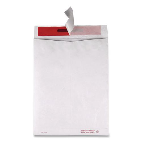 Image of Quality Park QUAR2420 Tamper-Indicating Mailers Made with Tyvek, #13 1/2, Flip-Stik Flap, Redi-Strip Adhesive Closure, 10 x 13, White, 100/Box