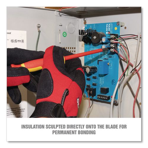 Image of OEMTOOLS® 22593 Insulated 10-Piece Interchangeable Bit Screwdriver Set, Metric Phillips and Slotted Blade Bits, Orange/Yellow Handle