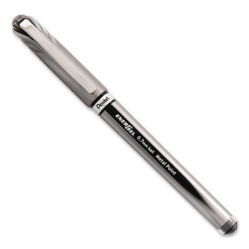 Image of Pentel® PENBL27A EnerGel NV Gel Pen, Stick, Medium 0.7 mm, Black Ink, Gray/Black Barrel