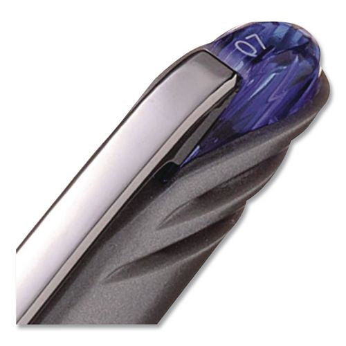Image of Pentel® BL27-C EnerGel NV Gel Pen, Stick, Medium 0.7 mm, Blue Ink, Gray/Black/Blue Barrel, Dozen