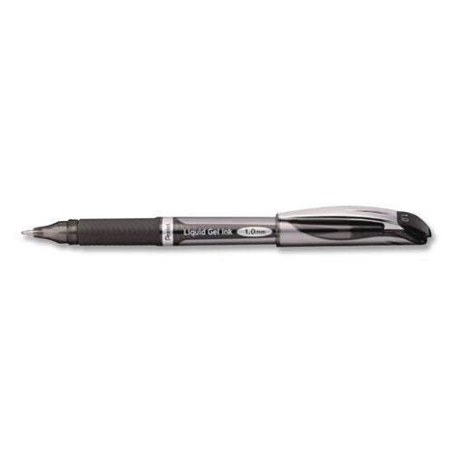 Image of Pentel® BL30-A EnerGel NV Gel Pen, Stick, Bold 1 mm, Black Ink, Gray/Black Barrel, Dozen