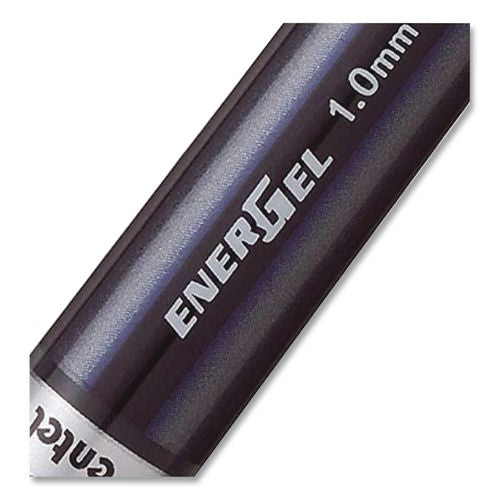 Image of Pentel® BL30-C EnerGel NV Gel Pen, Stick, Bold 1 mm, Blue Ink, Gray/Blue Barrel, Dozen