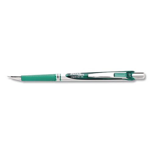 Image of Pentel® BL77-D Energel Rtx Gel Pen, Retractable, Medium 0.7 Mm, Green Ink, Green/gray Barrel
