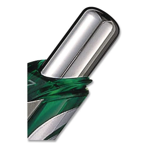 Image of Pentel® BL77-D Energel Rtx Gel Pen, Retractable, Medium 0.7 Mm, Green Ink, Green/gray Barrel