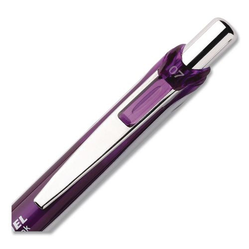 Image of Pentel® BL77-V Energel Rtx Gel Pen, Retractable, Medium 0.7 Mm, Violet Ink, Violet/gray Barrel