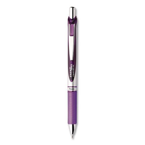 Image of Pentel® BL77-V Energel Rtx Gel Pen, Retractable, Medium 0.7 Mm, Violet Ink, Violet/gray Barrel