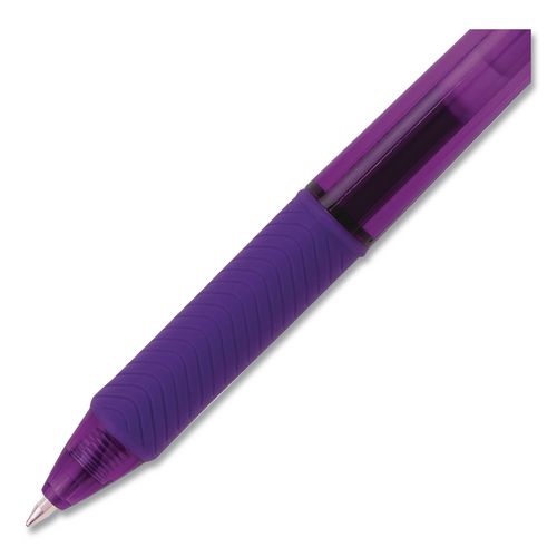 Image of Pentel® BL107-V EnerGel-X Gel Pen, Retractable, Medium 0.7 mm, Violet Ink, Translucent Violet/Violet Barrel, Dozen