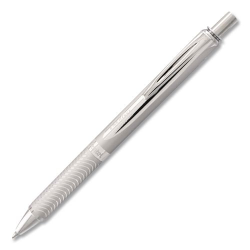 Image of Pentel® BL407-A Energel Alloy Rt Gel Pen, Retractable, Medium 0.7 Mm, Black Ink, Chrome Barrel