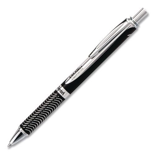 Image of Pentel® BL407A-A Energel Alloy Rt Gel Pen, Retractable, Medium 0.7 Mm, Black Ink, Black Barrel