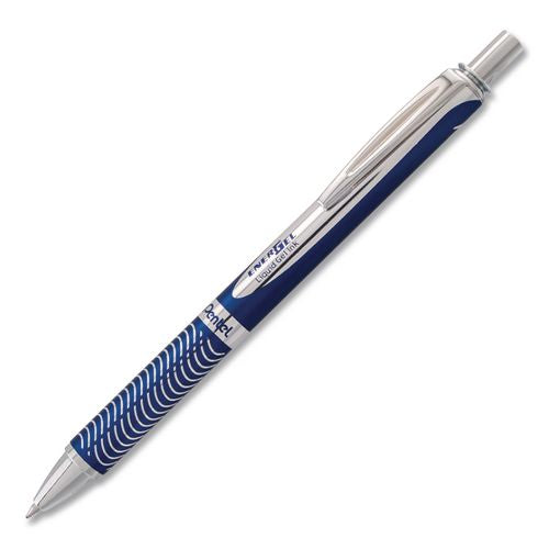 Image of Pentel® BL407C-A Energel Alloy Rt Gel Pen, Retractable, Medium 0.7 Mm, Black Ink, Blue Barrel