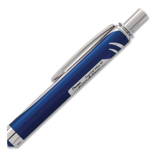 Image of Pentel® BL407C-A Energel Alloy Rt Gel Pen, Retractable, Medium 0.7 Mm, Black Ink, Blue Barrel